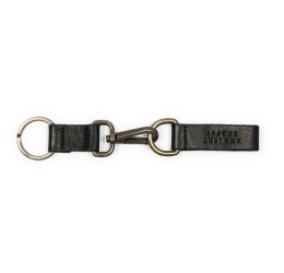 Leather keyclip double black