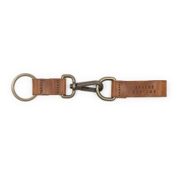 Leather keyclip double brown