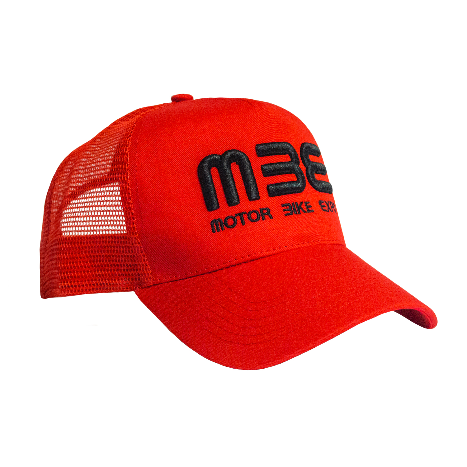 Cappellino Trucker MBE rosso con logo nero