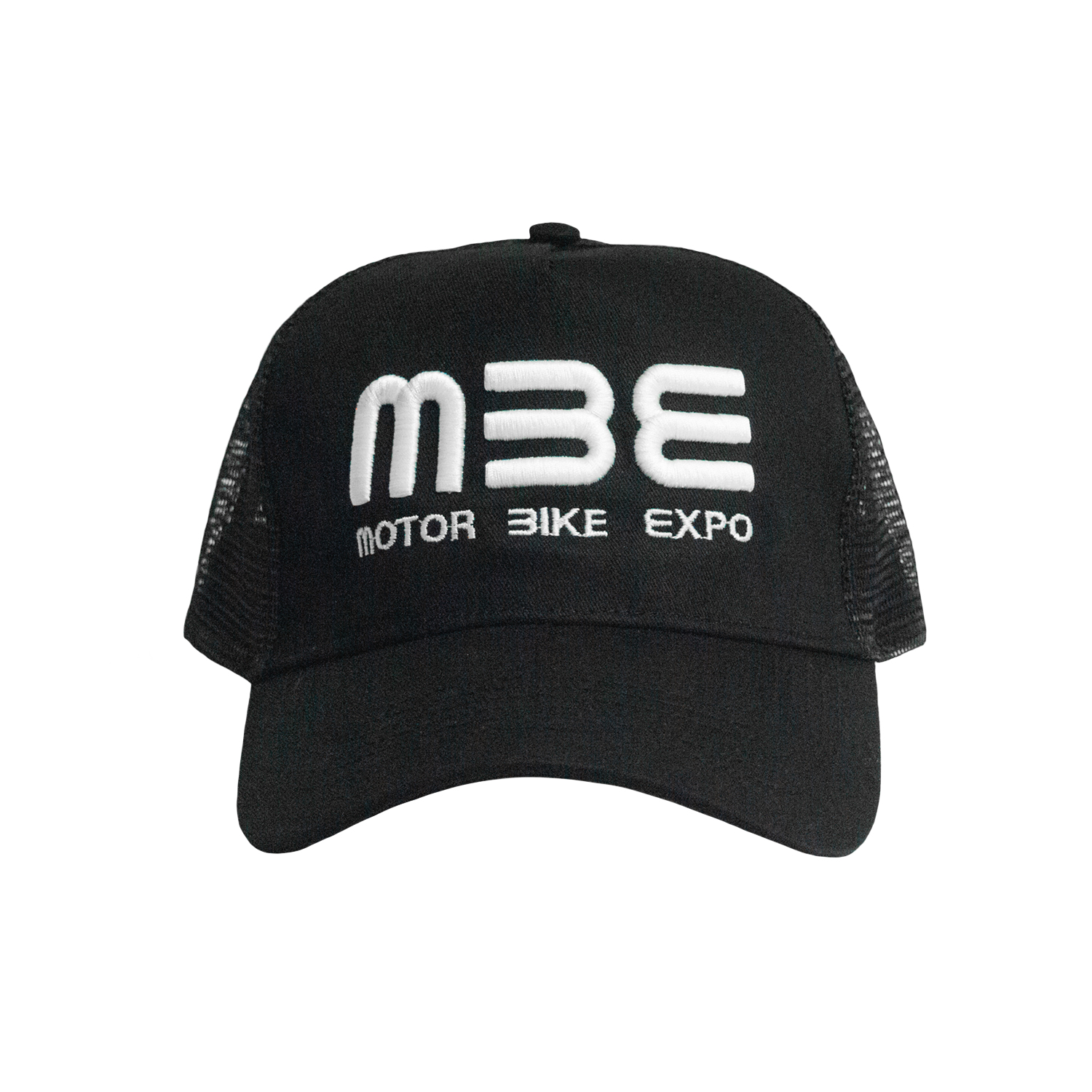 Cappellino Trucker MBE nero con logo bianco