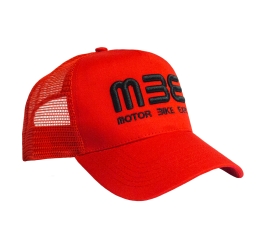 Cappellino Trucker MBE rosso con logo nero